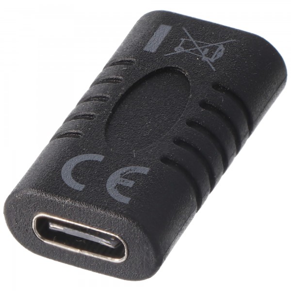 Adapter USB-C ™ til USB-C ™ for nem tilslutning af to USB-C ™ kabler, sort