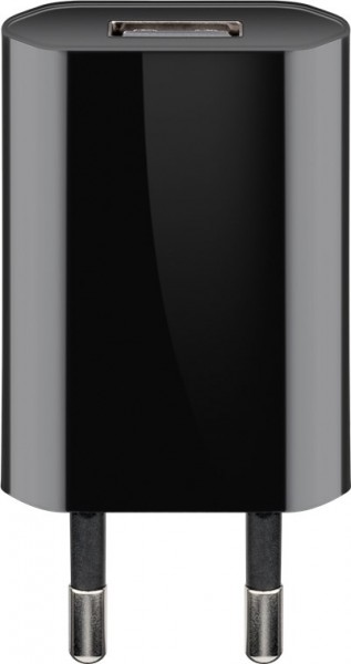 Goobay USB oplader (5W) sort - kompakt USB strømforsyning med 1xUSB tilslutning