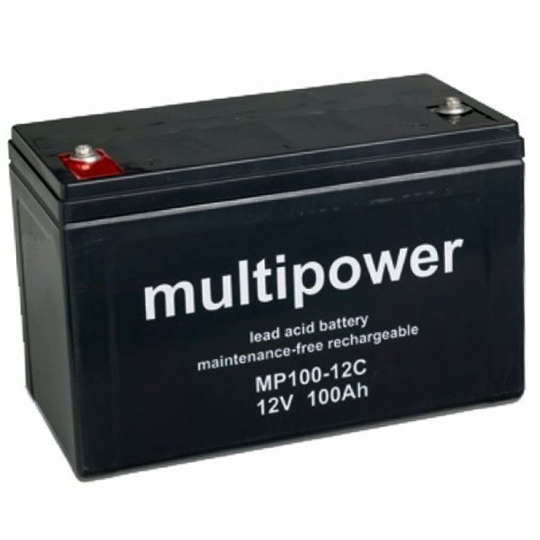 MP100-12C Multipower blybatteri 12 Volt 100Ah 338x170x212mm