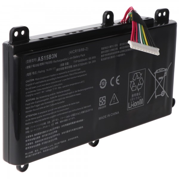 Batteri passer til Acer Predator 15 G9-591 batteritype AS15B3N