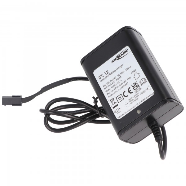 Automatisk oplader egnet til 2-24 Volt blybatterier med Molex-stikforbindelse med overladningsbeskyttelse og opladning (uden batteri)
