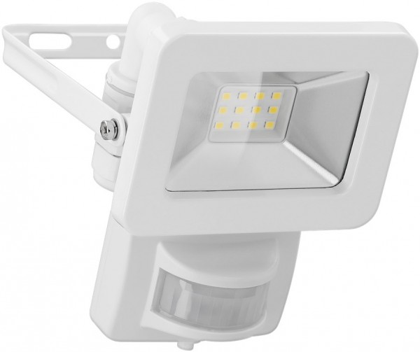 Goobay LED udendørs spotlight, 10 W, med bevægelsesdetektor - med 850 lm, neutral hvidt lys (4000 K), PIR sensor med ON/OFF funktion og M16 kabelforskruning, velegnet til udendørs brug (IP44)