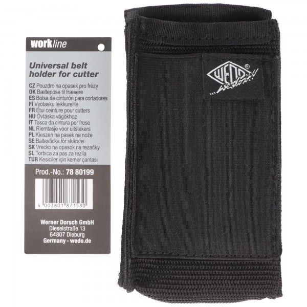 Universal bæltepose til skærere, slidstærkt polyesterstof, med clips til nem fastgørelse til bælte eller linning