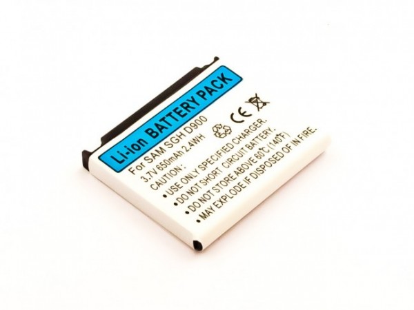 Batteri passer til Samsung SGH D900, Li-ion, 3.7V, 650mAh, 2.4Wh