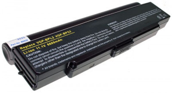 AccuCell batteri passer til Sony Vaio PCG-6C1N, etc med 6600mAh