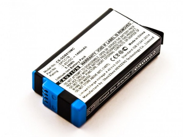 Batteri passer til GoPro Max, Li-ion, 3,85V, 1400mAh, 5,4Wh