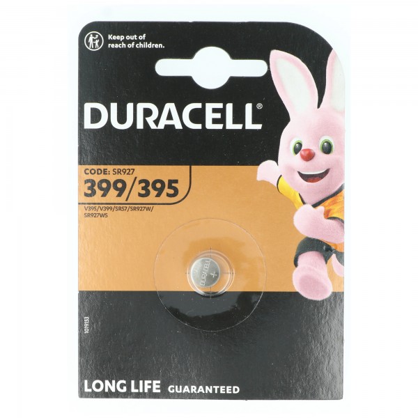 Duracell batteri sølvoxid, knapcelle, 395/399, SR57, 1,5V ur, detailblister (1-pakke)