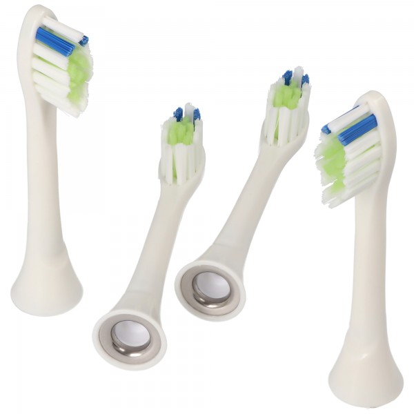 Pakke med 4 udskiftningstandbørstehoveder til blegende rensebørster til elektriske tandbørster fra Philips, velegnet til f.eks. Philips HX3 HX6 HX8 HX9-serien