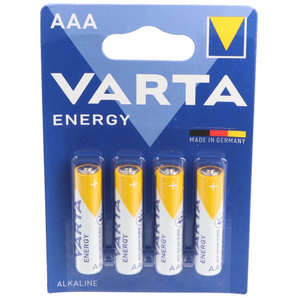 Varta Energy Alkaline Batteri, Micro, AAA, LR03, 1,5V Pakke med 4
