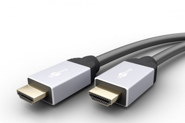 Højhastigheds HDMI-kabel med Ethernet, HDMI-stik type A til HDMI-stik type A, guldbelagte kontaktflader og optimeret knækbeskyttelse