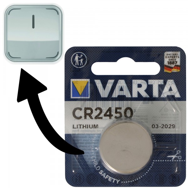 Batteri passer til Ledvance SMART + Switch, Osram SMART + Switch lysdæmper switch 1x Varta CR2450 lithium batteri IEC CR 2450