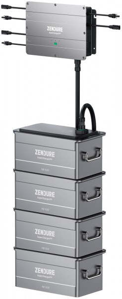 Zendure SolarFlow sæt med 4x batteri 48V / 80Ah / 3.840Wh opbevaringssystem til altankraftværker / mini PV-systemer