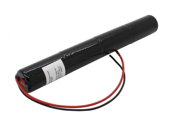 Nødlys batteri NiCd 4,8V 2500mAh L1x4 Baby C med 200mm kabel