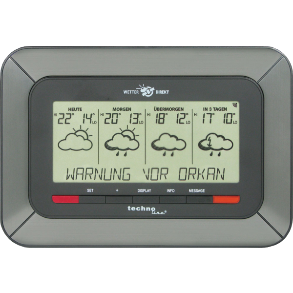 Satellitbaseret vejrstation - WD 4920 med advarsel om hårdt vejr