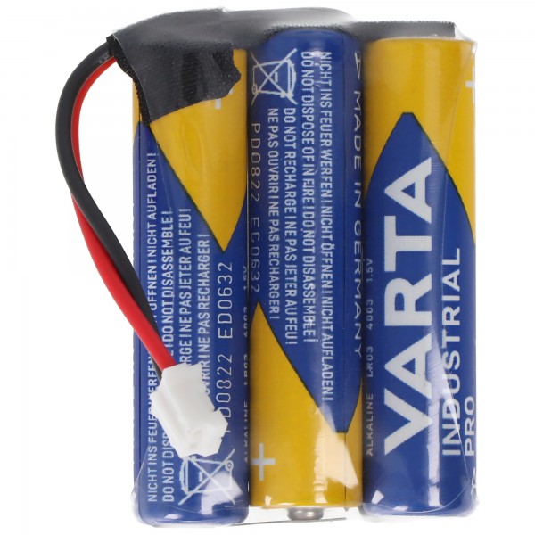 Batteripakke 4.5V F1x3 Micro AAA med kabel og stik erstatter Safe-O-Tronic 38400200