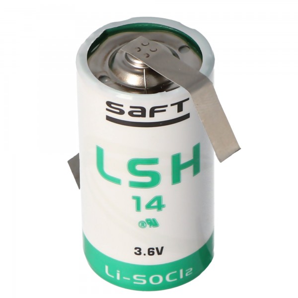 SAFT LSH14CNR Litiumbatteri 3.6V 5500mAh med loddemåler i Z-form