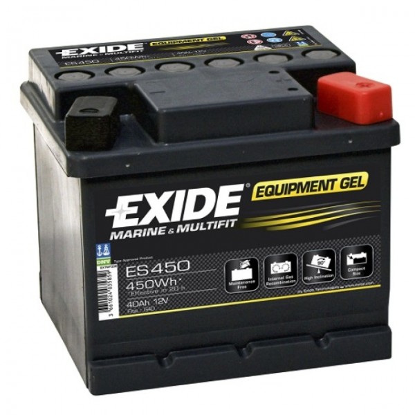 Exide Equipment Gel ES 450 (G40) Blybatteri med M6 skruetilslutning 12V, 40000mAh