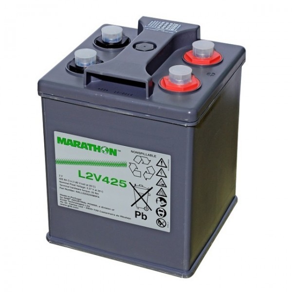 Exide Marathon L2V425 blybatteri med M8 skruetilslutning 2V, 425000mAh