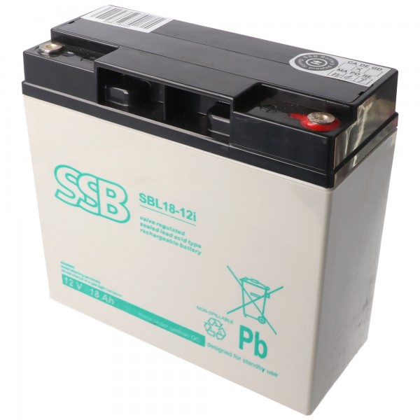 SSB SBL18-12i 12V 18Ah blybatteri AGM blygelbatteri