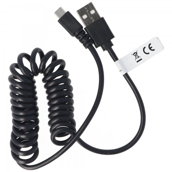 mikro-USB-spiralforbindelseskabel USB-A-mand til mikro-USB-mand