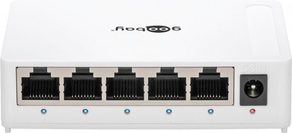 Goobay 5-ports Gigabit Ethernet netværksswitch - 5x RJ45-stik, auto-forhandling, 1000 Mbit/s