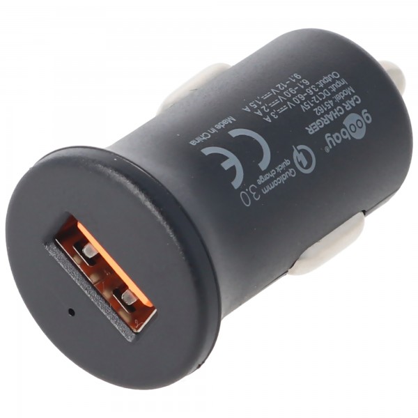 Quick Charge ™ QC3.0 USB Auto hurtigoplader, cigarettænderstik, 5 Volt DC, Max. Nuværende 3A