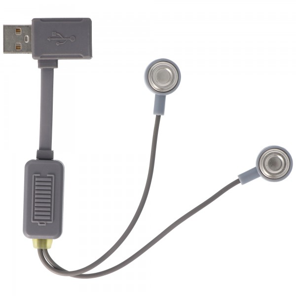 USB oplader til 3.7 Volt Li-ion batteri CR123A, 18650 14350, 14430 med opladnings- og udladningsfunktion, med magnetiske kontakter, ladestrøm max. 1A