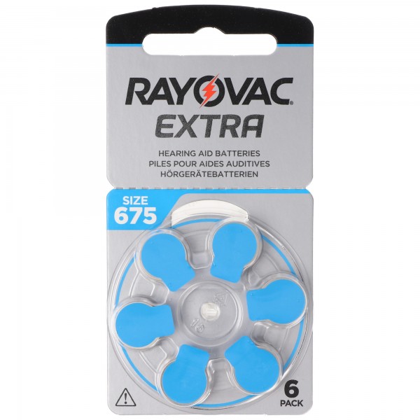 Rayovac batteri zink luft, 675, 1,4V ekstra avanceret, detailblister (6-pak)