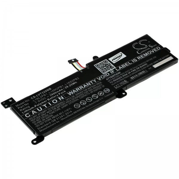 Batteri passer til bærbar Lenovo IdeaPad 320 / V320 / Type L16L2PB2 - 7.5V - 3900 mAh