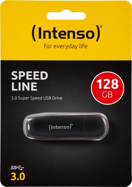 Intenso USB 3.0 stick 128GB, Speed Line, sort type A, (R) 70MB/s, detailblister