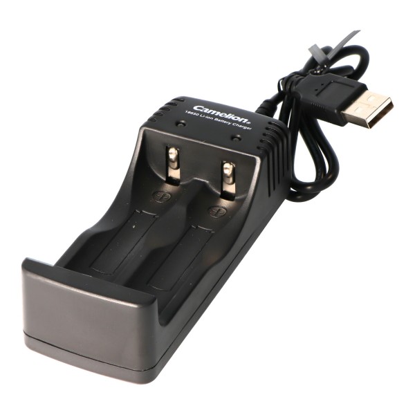 18650 USB Li-ion oplader inklusive Micro USB opladningskabel egnet til 1 eller 2 Li-ion batteri 18650er