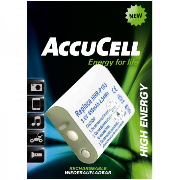 AccuCell batteri passer til Panasonic HHR-P103, GP T357, NT70AAAH X3