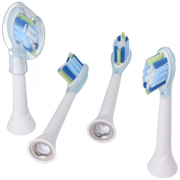 Pakke med 4 Smart Cleaning Brush-erstatnings-tandbørstehoveder til elektriske tandbørster fra Philips, velegnet for eksempel til Philips HX3 HX6 HX8 HX9-serien