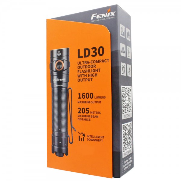 Fenix LD30 udendørs LED lommelygte max. 1600 lumen og 205 meter lysområde, levering uden batteri