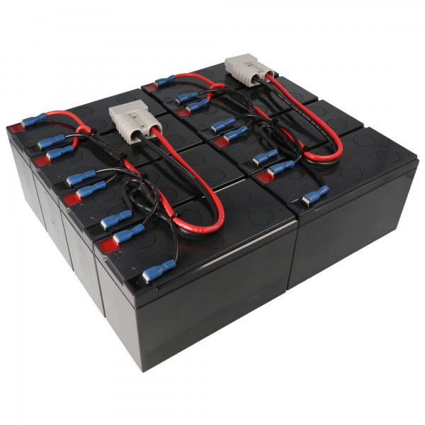 Replikebatteri nøjagtigt egnet til APC-RBC12 batteri, der er forudmonteret med kabel og stik