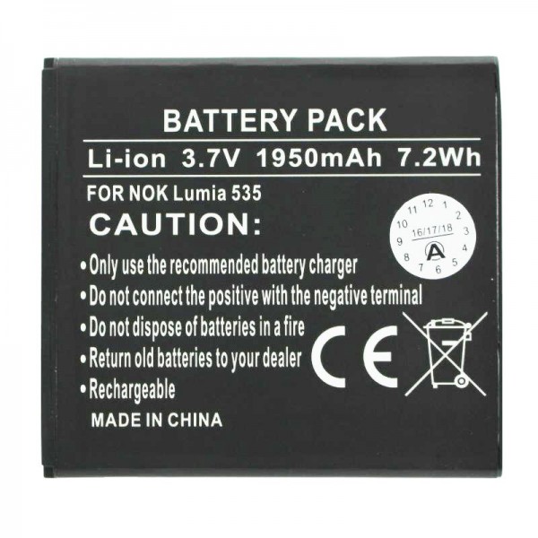 Batteri passer til Nokia Lumia 535 batteri til Nokia BL-L4A batteri