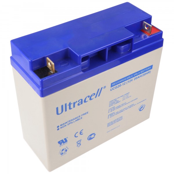 Ultracell UCG20-12 12V 20Ah dyb cyklus blysyre AGM blygelbatteri