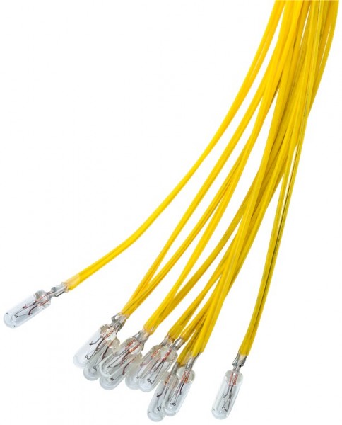 Goobay T1¼ subminiature pære, 1,1W - gul, 0,3m kabel, 14V (DC), 80mA