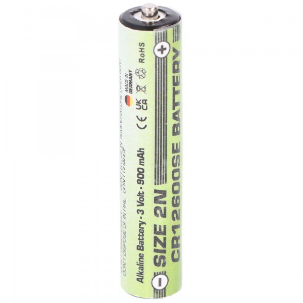 Erstatningsbatteri passer til Sanyo lithium batteri CR12600SE Størrelse 2N, FDK CR12600SE 3 Volt 900mAh