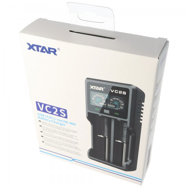 Xtar VC2S - Oplader til Li-Ion og NIMH batterier inkl. USB-kabel