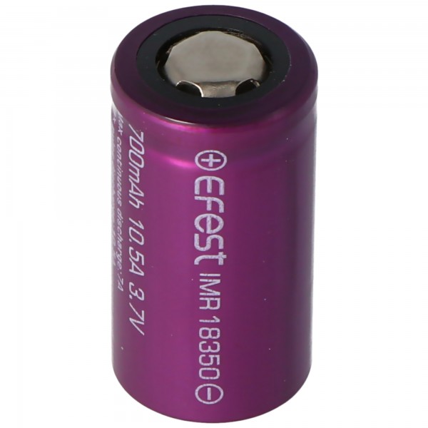 Efest Lilla IMR18350 - 700mAh 3.7V Li-Ion batteri (positiv pol flad)