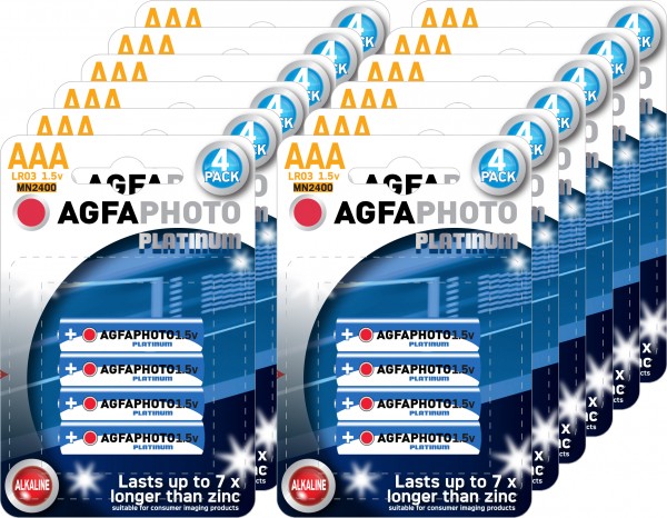 Agfaphoto batteri alkalisk, mikro, AAA, LR03, 1,5V karton (48-pak)