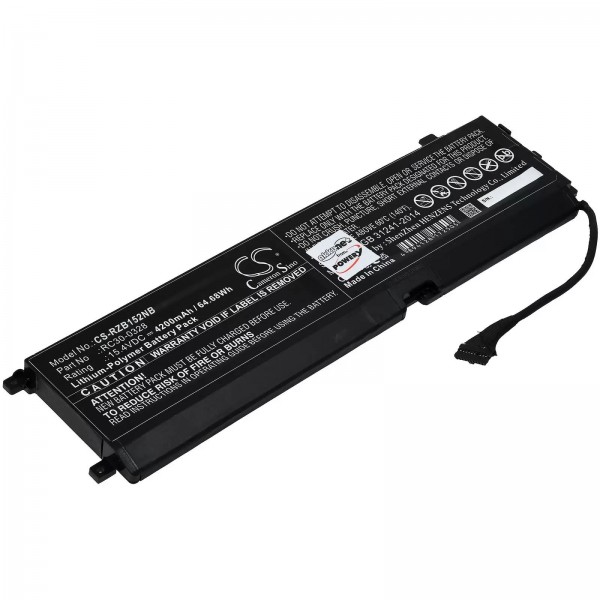 Batteri egnet til gaming laptop Razer Blade 15 2020, 15 2021, RZ09-0328, type RC30-0328 - 15.4V - 4200 mAh