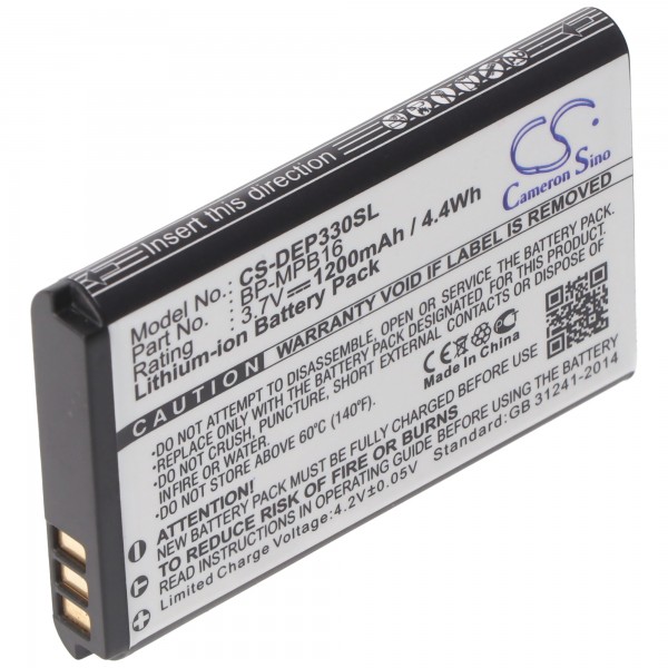 AccuCell batteri passer til Hagenuk Fono 3, BP-MPB16, DR6-2009, DR11-2009