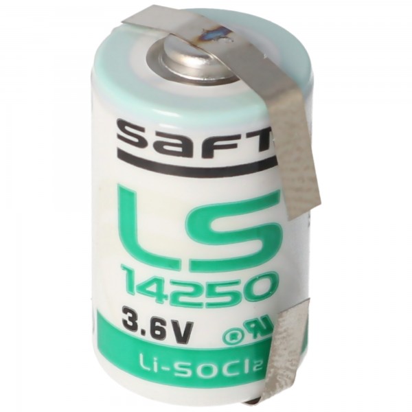SAFT LS14250CNR lithiumbatteri, størrelse 1/2 AA, lodning flag U-form