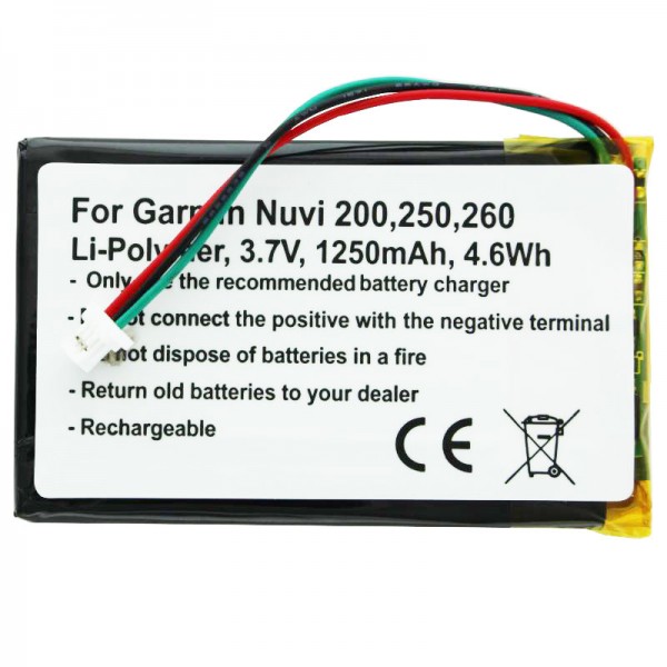 Batteri passer til Garmin Nuvi 200, Nüvi 361-00019-11