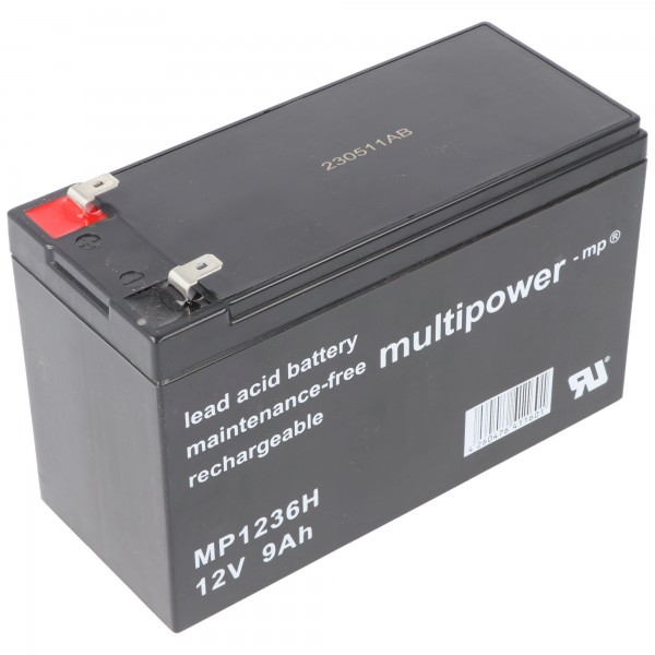 MP1236H multipower blybatteri 12 volt 9000mAh