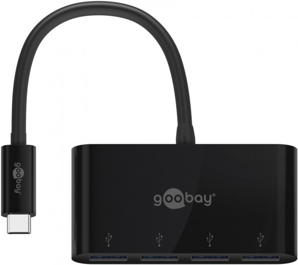 Goobay 4-vejs USB-C™ multiport-adapter - samtidig tilslutning af 4x USB 3.0 A-stik til USB-C™-stik