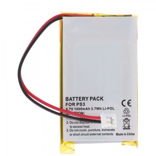 Batteri passer til Sony PS3 SIXAXIS Wireless Controller Batteri LIS1359, LIP1359, 3.7 Volt, 1000mAh