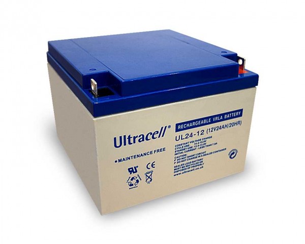 Ultracell UL24-12 12V 24Ah blybatteri AGM blygelbatteri